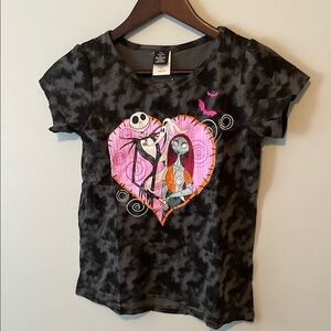 NWOT Kids size 14-16 Nightmare Before Christmas Black and Pink T-Shirt